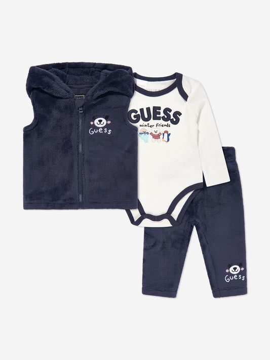 Guess 男婴三件套连体衣套装（海军蓝）