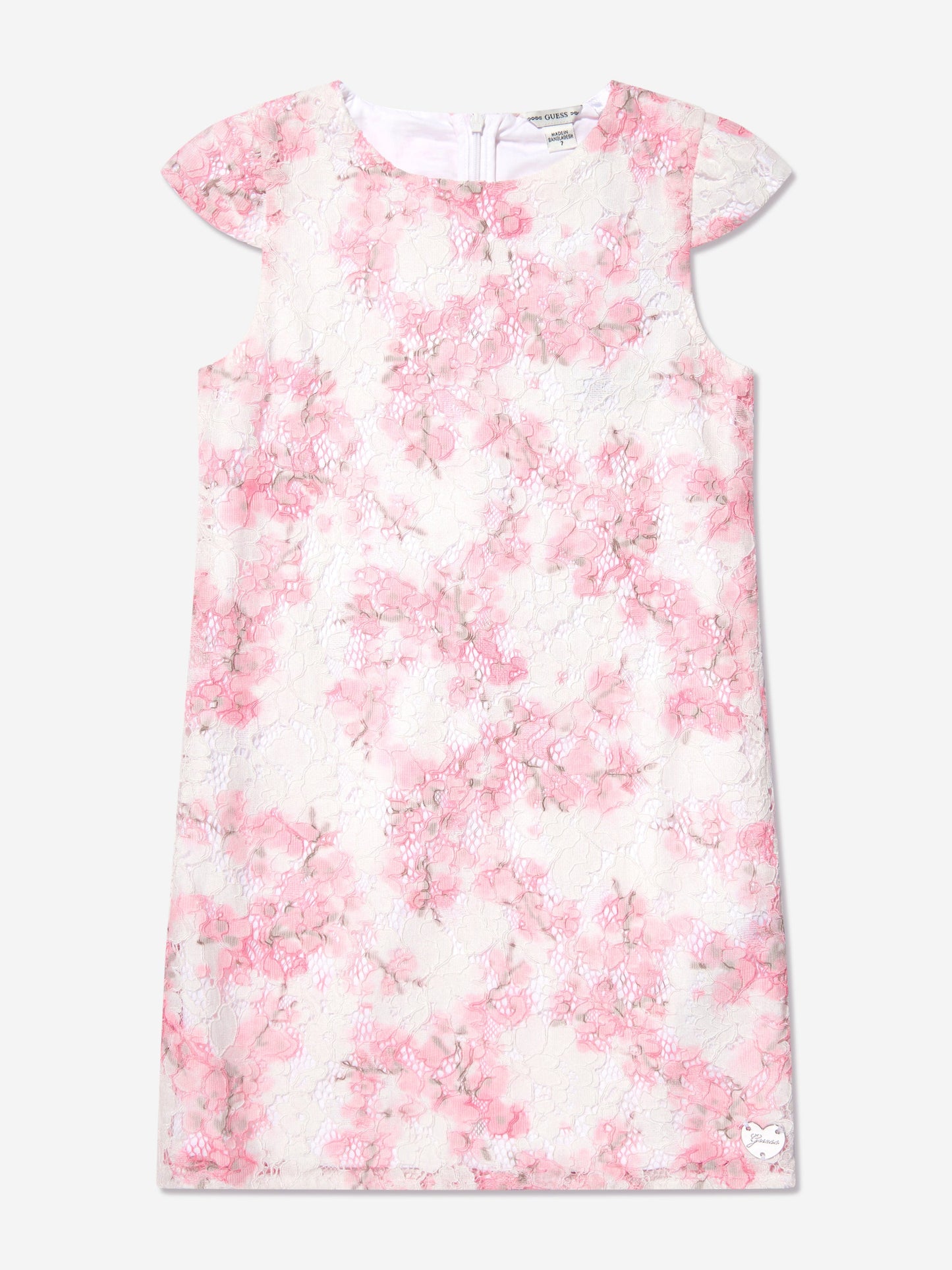 Guess 女童白色樱花蕾丝连衣裙