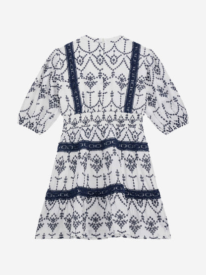 Guess 女童 Sangallo 白色连衣裙