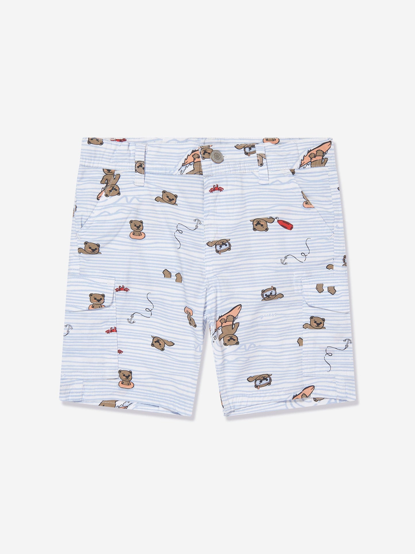 Guess 男童白色 Seaside Bear 百慕大短裤