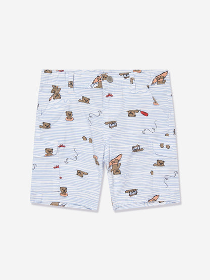 Guess 男童白色 Seaside Bear 百慕大短裤