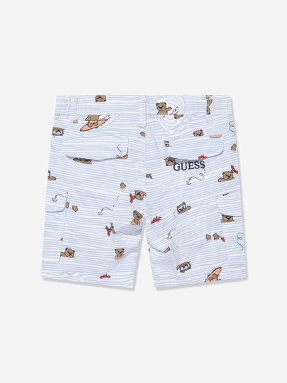 Guess 男童白色 Seaside Bear 百慕大短裤