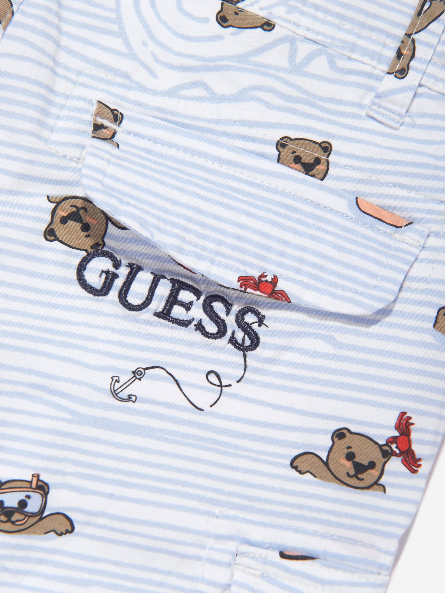 Guess 男童白色 Seaside Bear 百慕大短裤