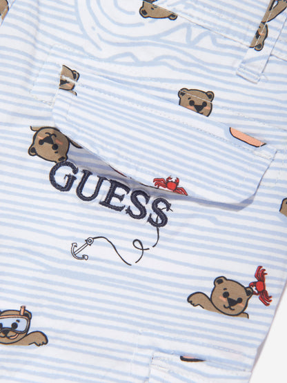 Guess 男童白色 Seaside Bear 百慕大短裤