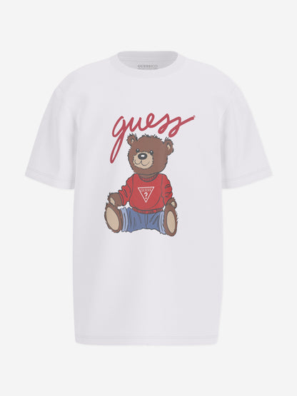 Kids Teddy Bear T-Shirt in White