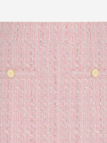 Girls Tweed Mini Skirt in Pink