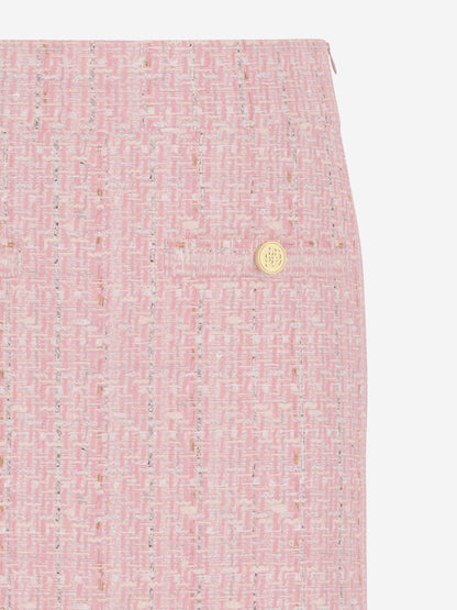 Girls Tweed Mini Skirt in Pink
