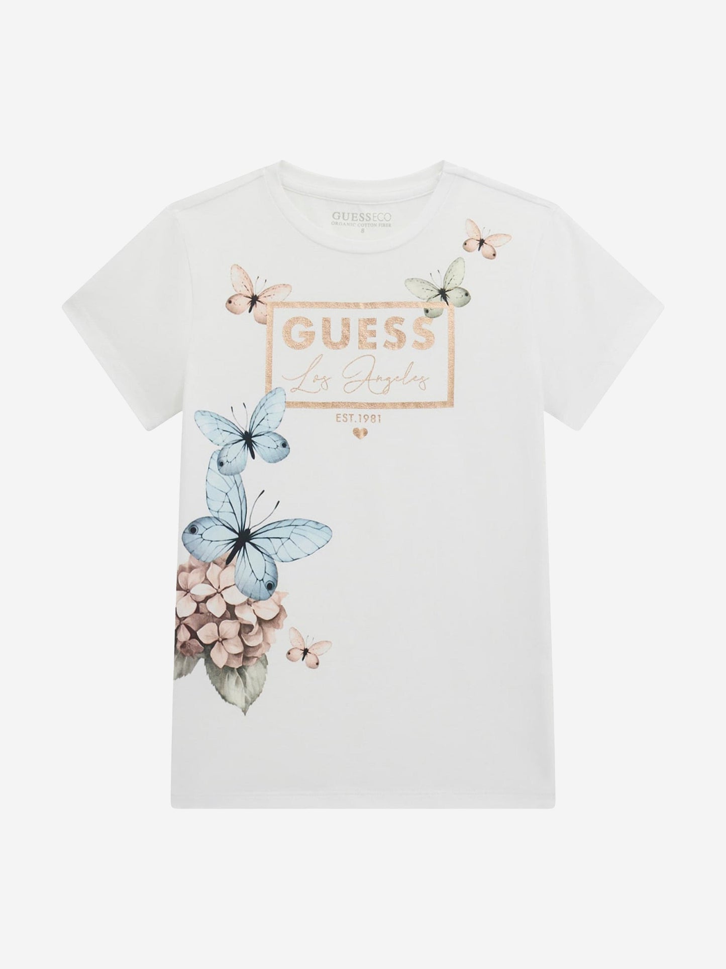 Girls Butterfly T-Shirt in White