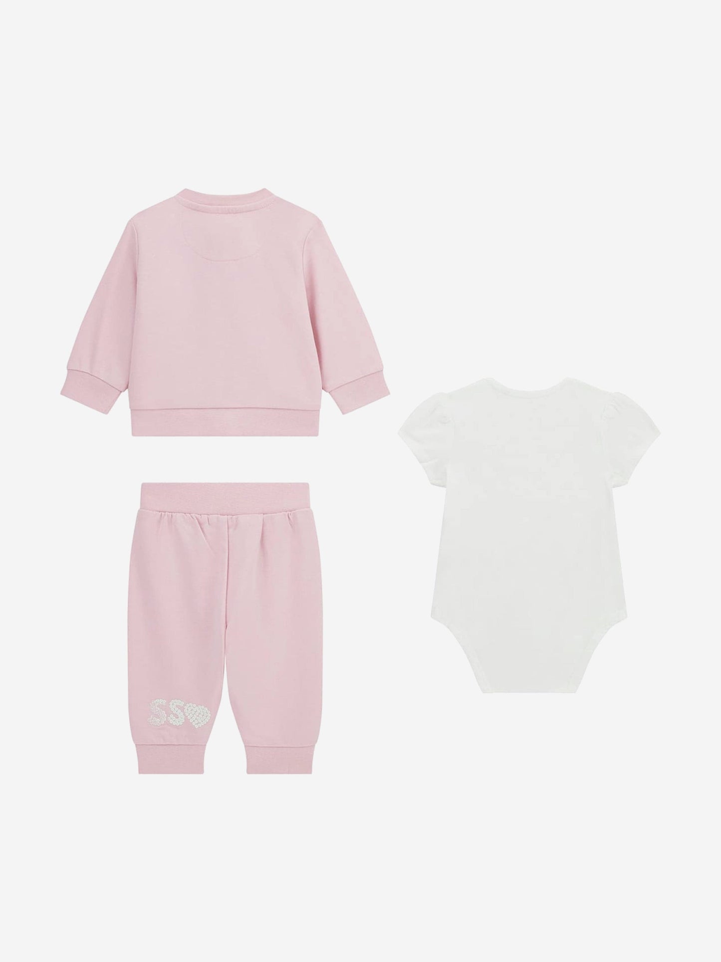 Baby Girls 3 Piece Tracksuit Set in Pink