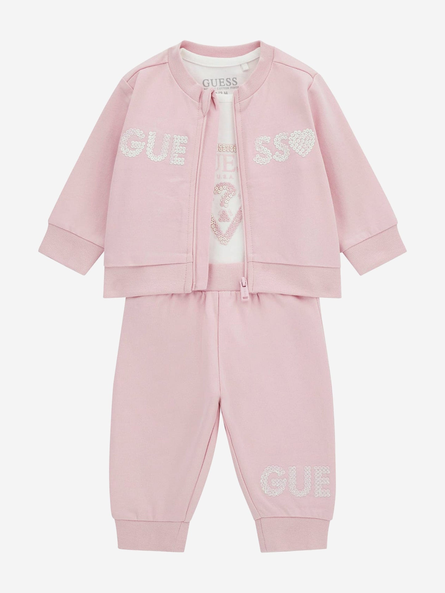 Baby Girls 3 Piece Tracksuit Set in Pink