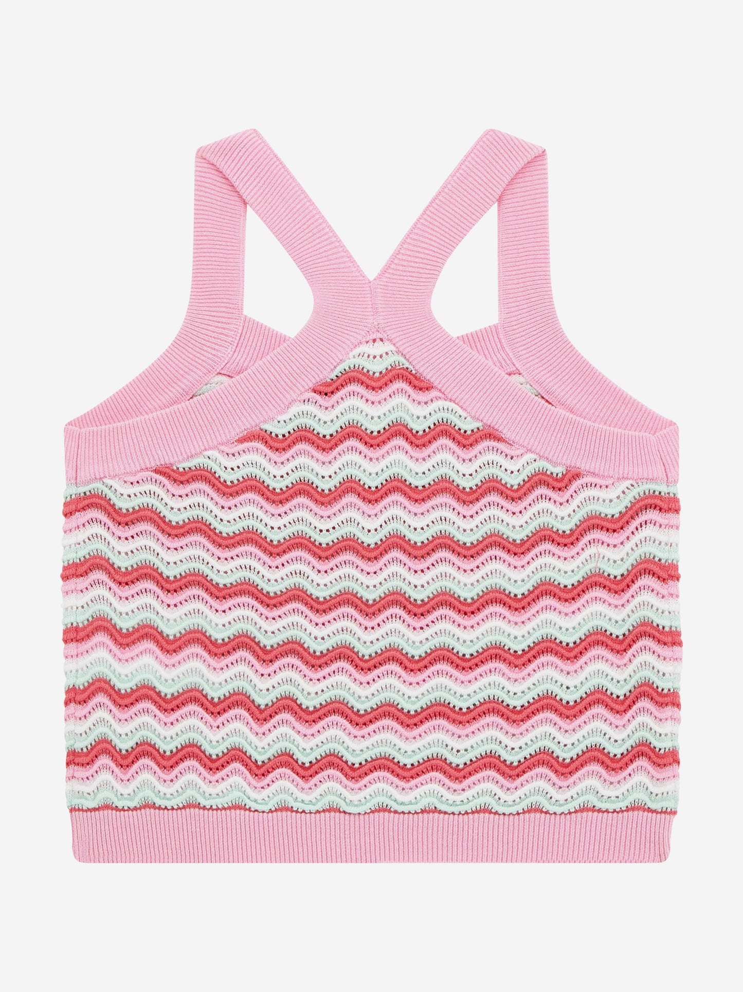 Girls Wavy Sweater Tank Top in Pink