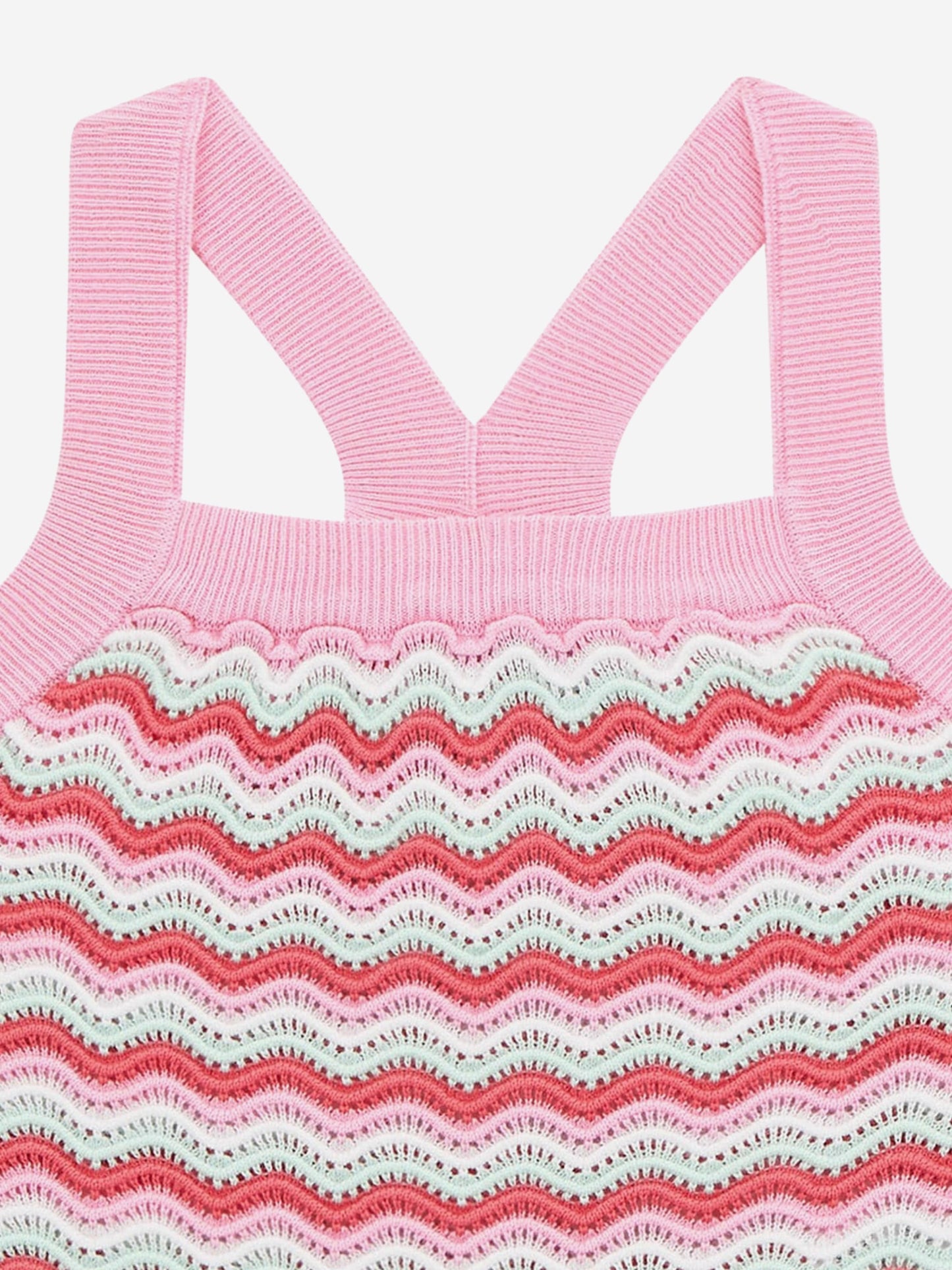 Girls Wavy Sweater Tank Top in Pink