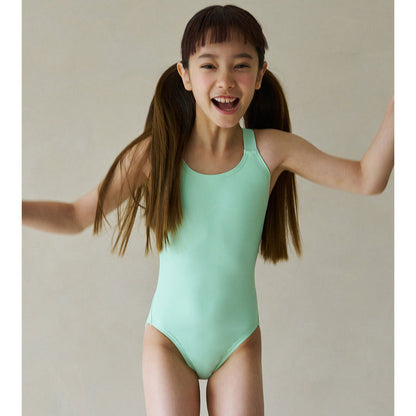 女童浅绿色专业泳衣