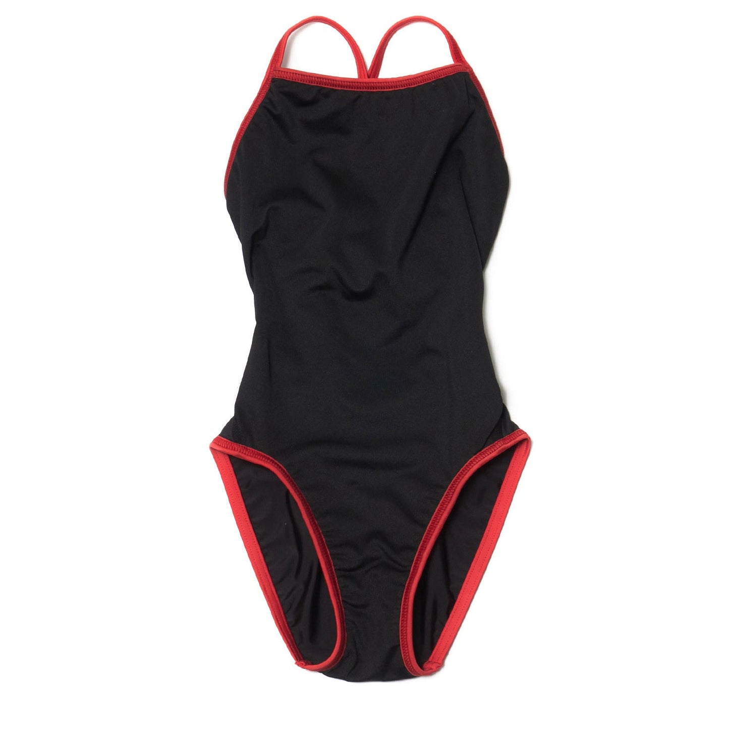 女童黑色刺绣专业泳衣