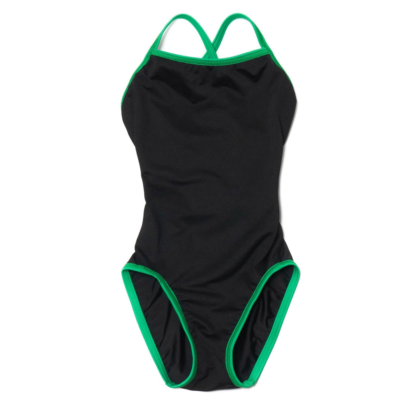 女童黑色刺绣专业泳衣