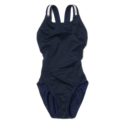 女童藏青色刺绣专业泳衣