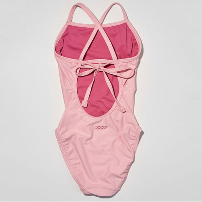 女童浅粉色专业泳衣