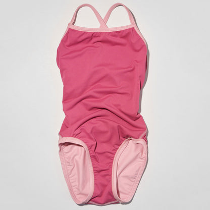 女童浅粉色专业泳衣
