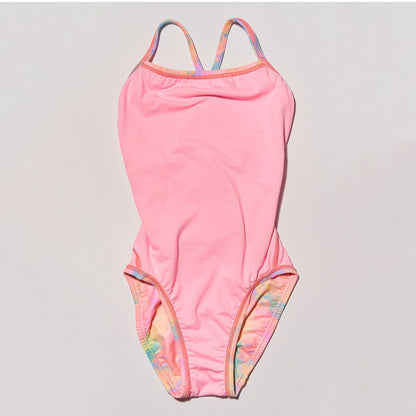 女童彩色专业泳衣