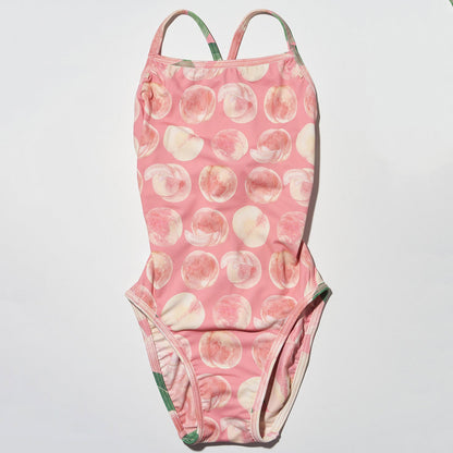 女童桃粉色专业泳衣