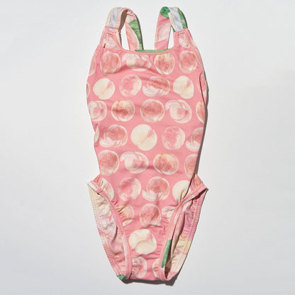 女童桃粉色专业泳衣