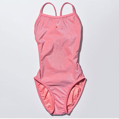 女童粉色双面专业泳衣