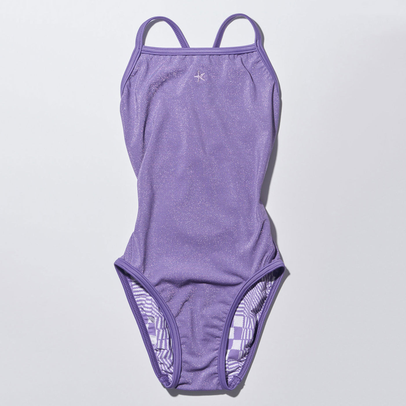 女童紫色双面专业泳衣