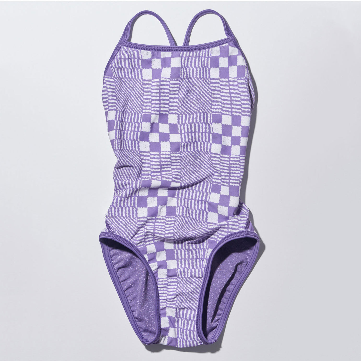 女童紫色双面专业泳衣