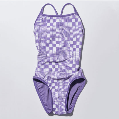 女童紫色双面专业泳衣