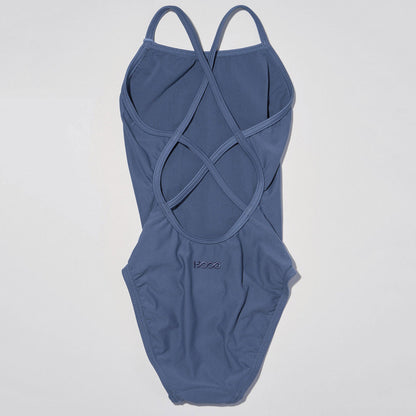 女童蓝色专业泳衣