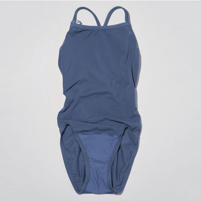 女童蓝色专业泳衣
