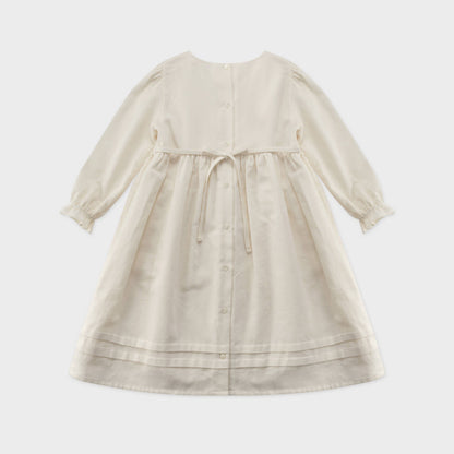 女童白色棉连衣裙