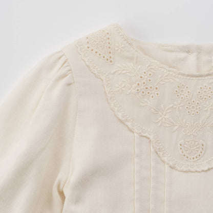 女童白色棉连衣裙