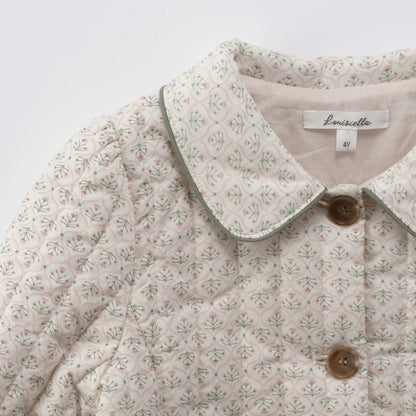 女童浅粉色碎花棉服