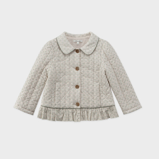 女童浅粉色碎花棉服