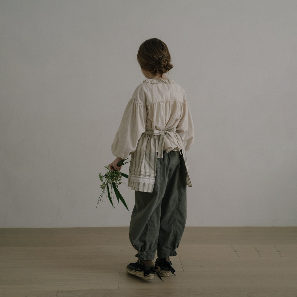 女童奶油白色棉衬衫