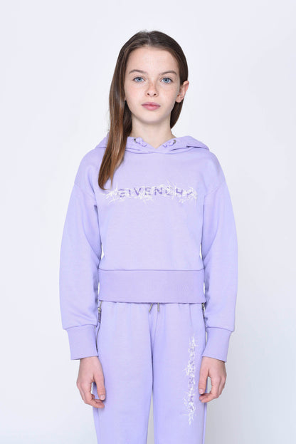女童浅紫色Logo棉卫衣