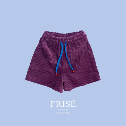 儿童紫色灯芯绒短裤