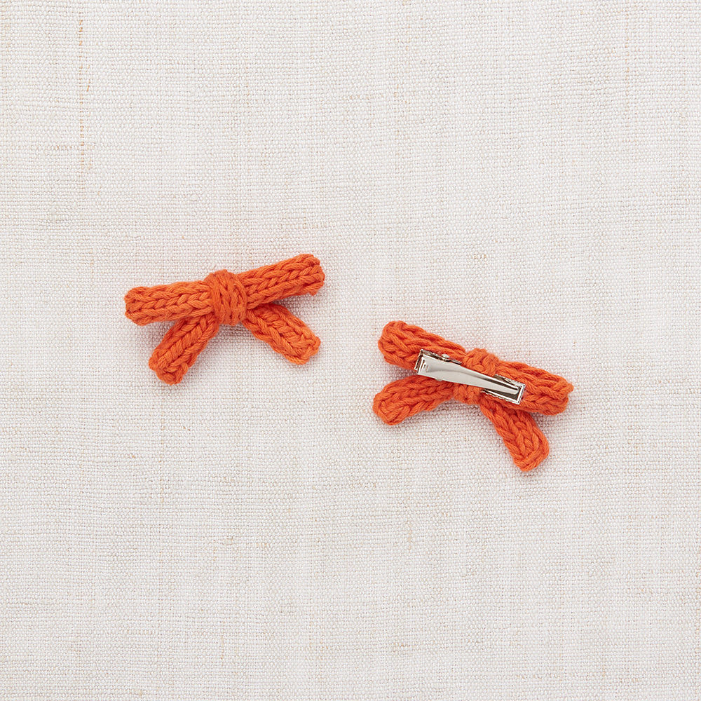 女童橘色蝴蝶结发夹