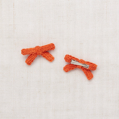 女童橘色蝴蝶结发夹