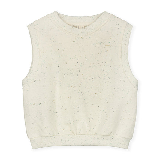 儿童米白色棉背心