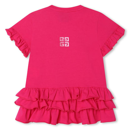 女婴紫红色Logo棉连衣裙