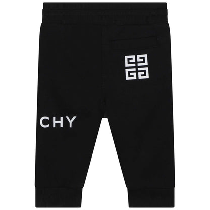 男婴黑色Logo棉长裤