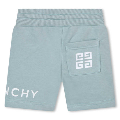 男婴浅蓝色Logo棉短裤