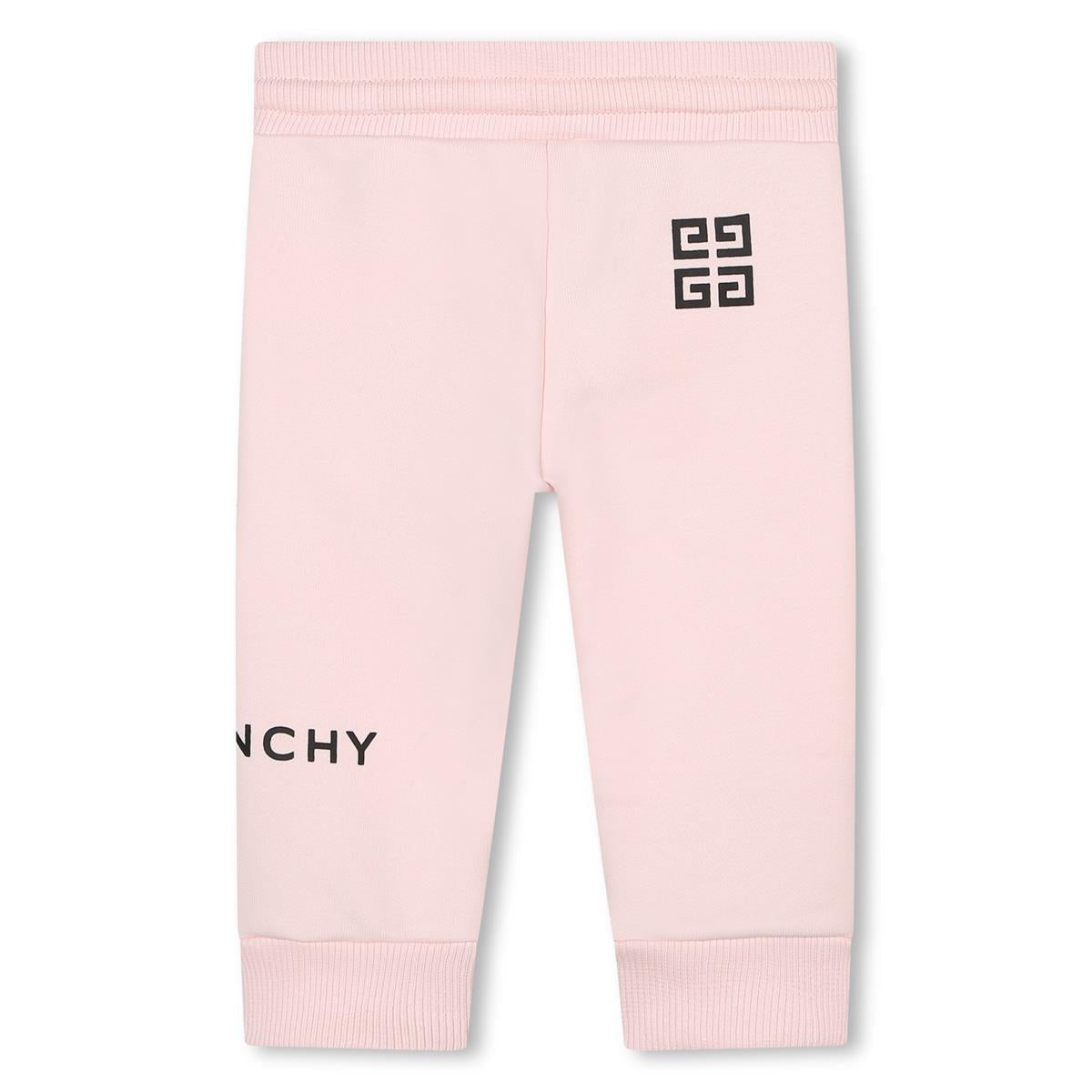 女婴粉色Logo棉长裤