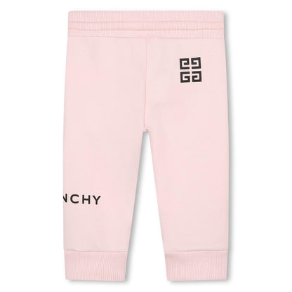 女婴粉色Logo棉长裤