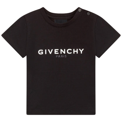 男婴黑色Logo棉T恤