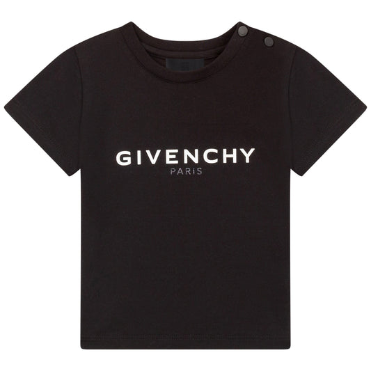 男婴黑色Logo棉T恤