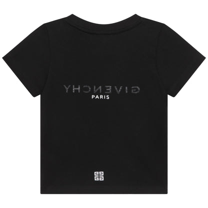 男婴黑色Logo棉T恤