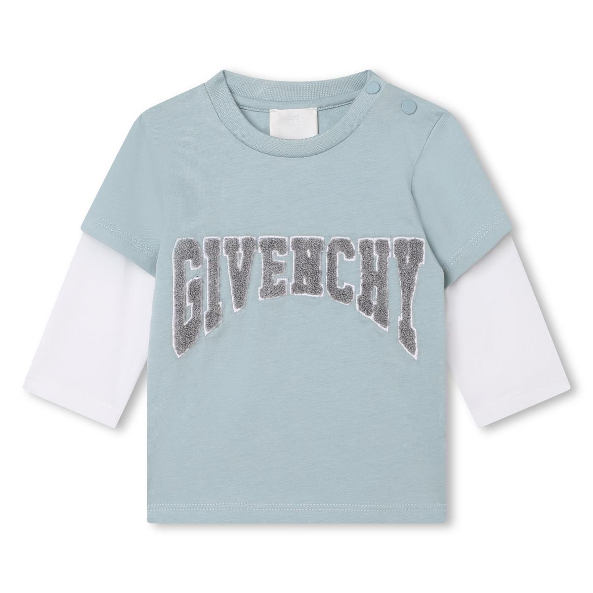 男婴绿色Logo棉T恤